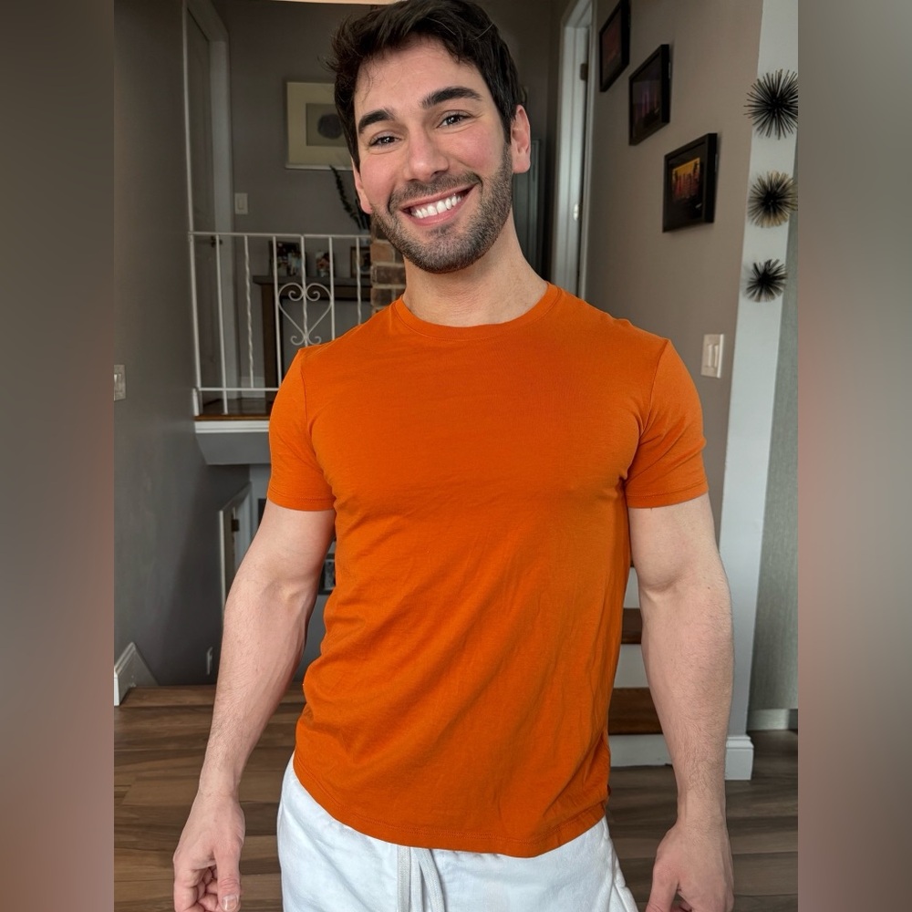 Armani Exchange | Orange Slim Fit Short Sleeve Shirt | Size Small